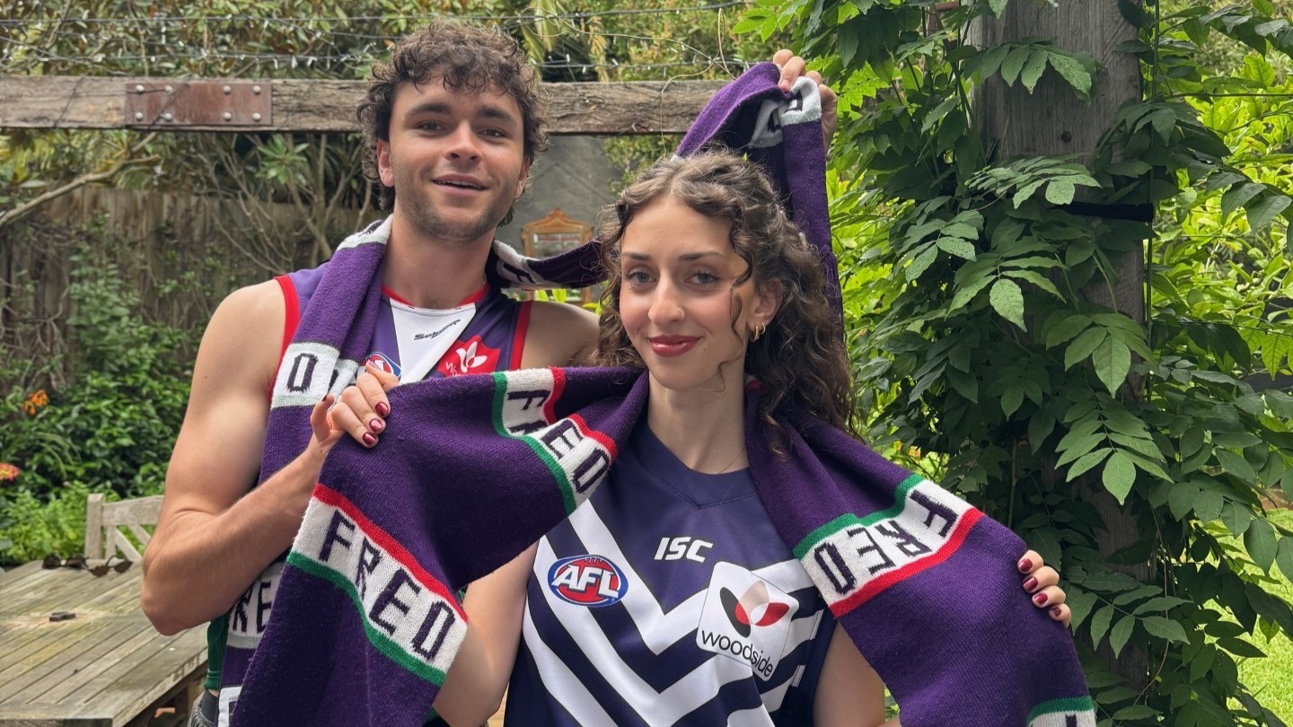 Sofia and her brother, now grown up in Freo merch